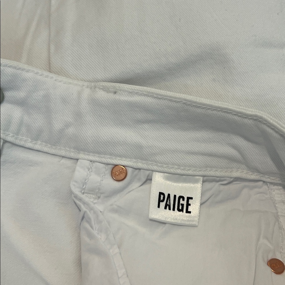 NWT Anthropologie PAIGE Anessa High Rise Wide Leg Ankle Jeans Size 23 White - Picture 15 of 16